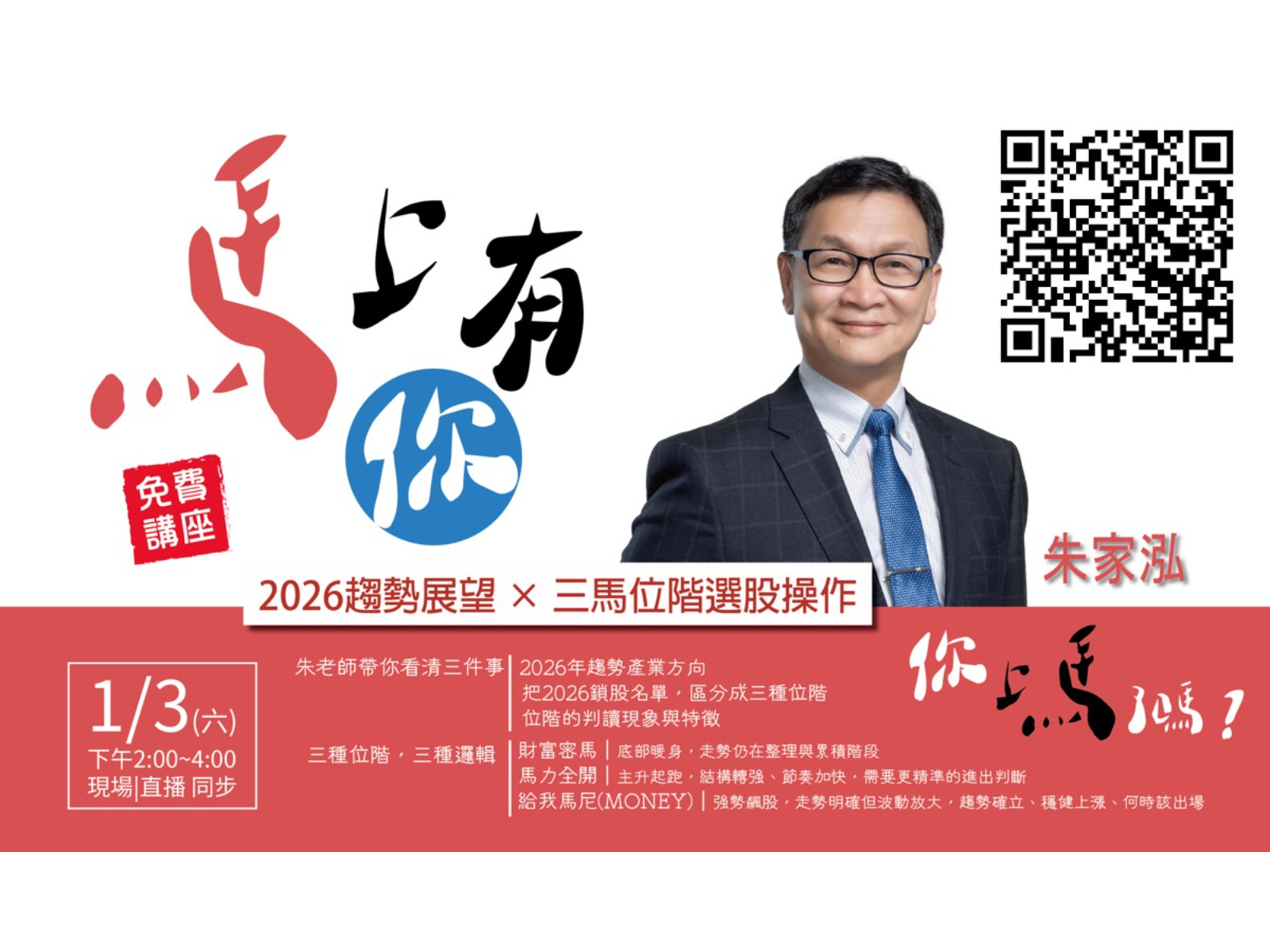 2026台股開紅盤怎麼看?技術分析大師朱家泓揭秘馬年錢脈